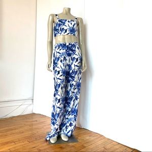 LUXXEL Floral Summer Pants With Matching Top